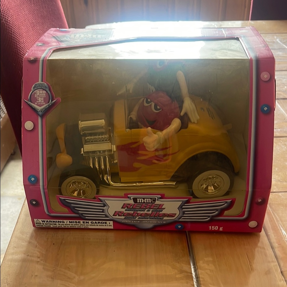 M&M's Yellow and Pink Rebel Racer Toy Car